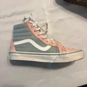 Vans Pink and Blue Vans High Top Sneakers